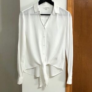 beach lunch lounge long sleeve white blouse